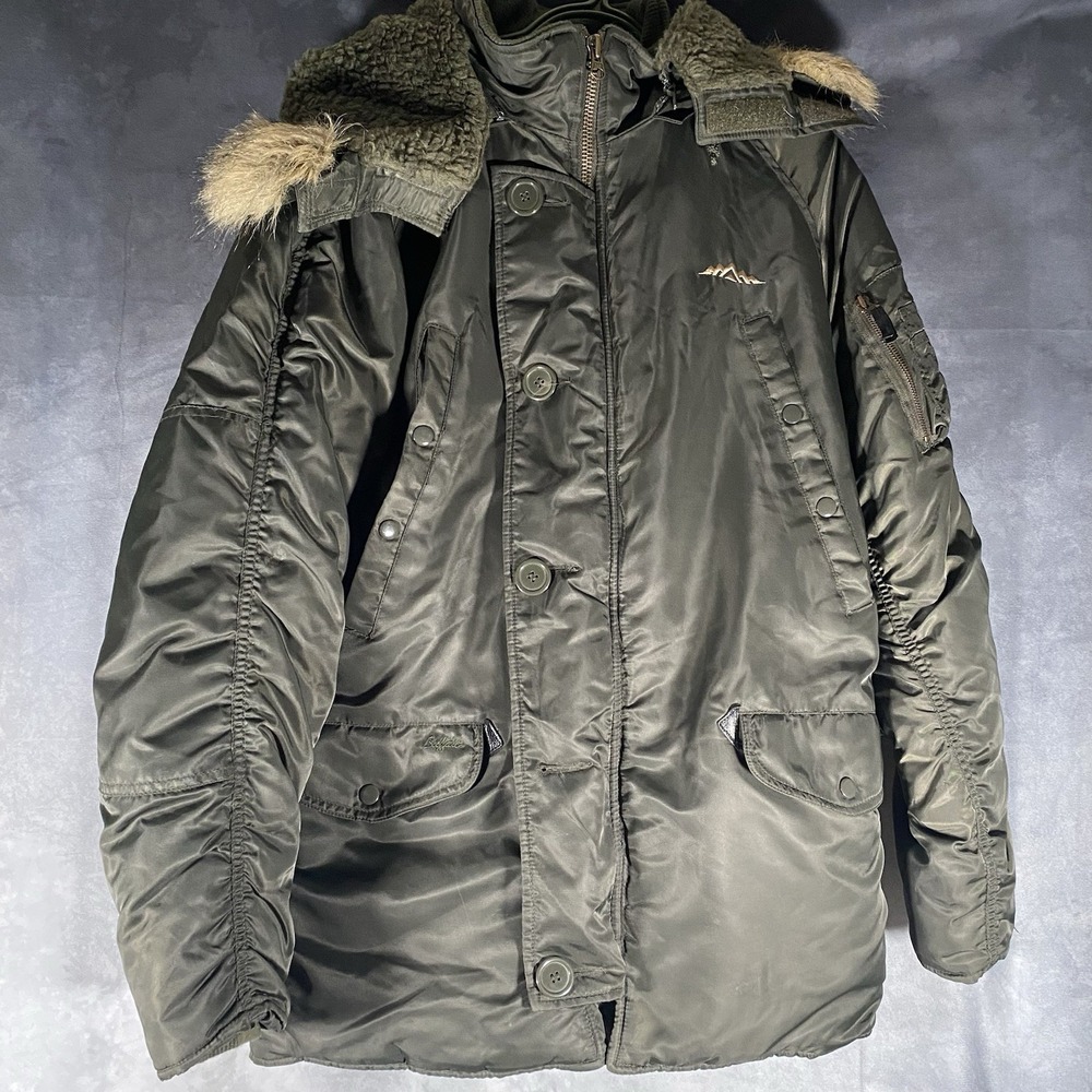 Buffalo David Bitton Large Outerwear Green Hooded Coat Parka Winter wear